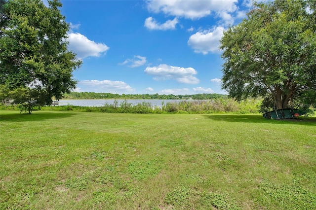 view of yard featuring a water view