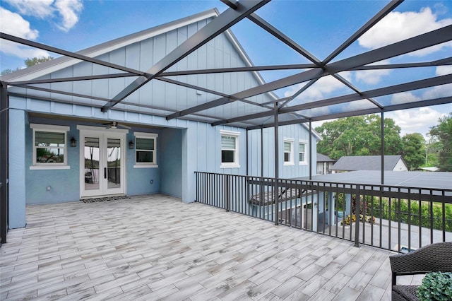 exterior space with lofted ceiling