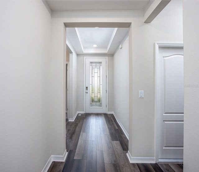 entryway featuring dark hardwood / wood-style flooring