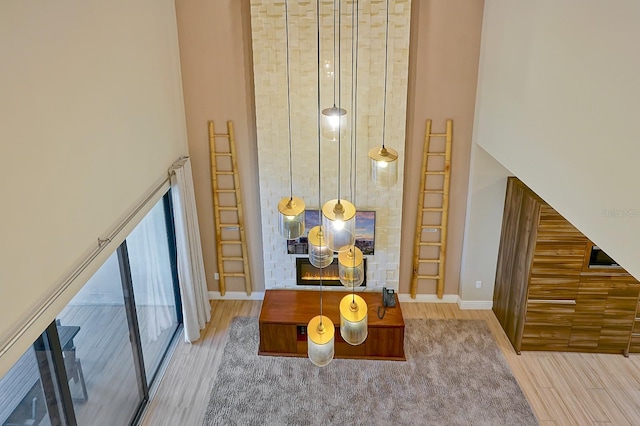 interior space with light wood-type flooring