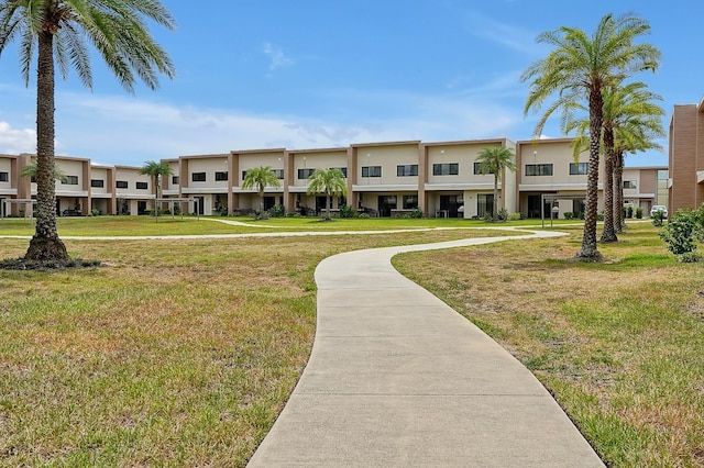 exterior space with a yard