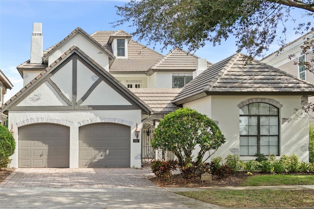 view of front facade with a garage