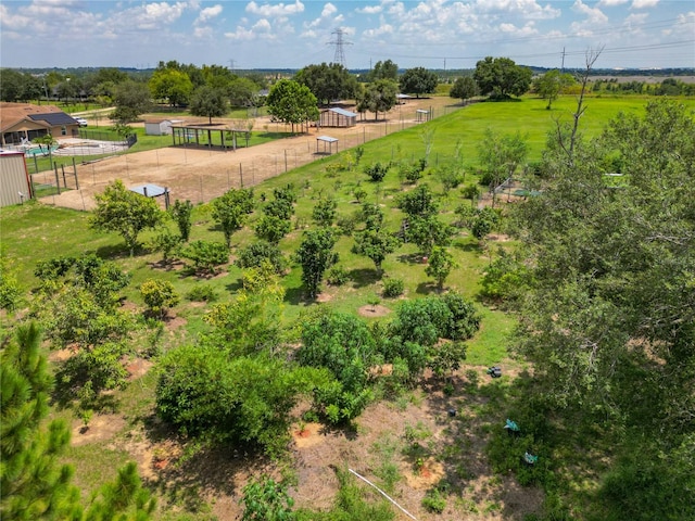 drone / aerial view featuring a rural view