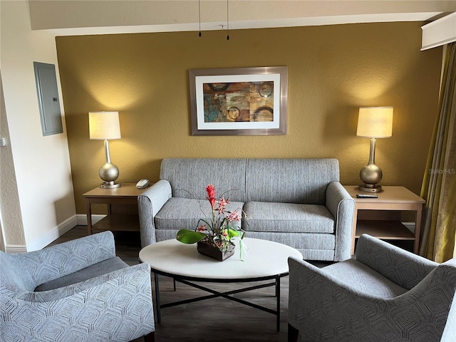 living room with wood-type flooring