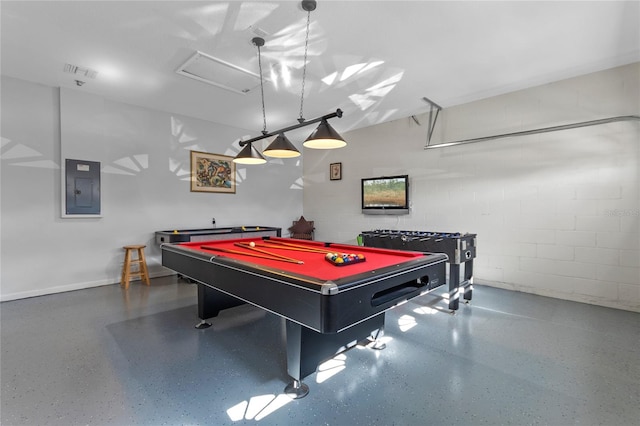 playroom with billiards