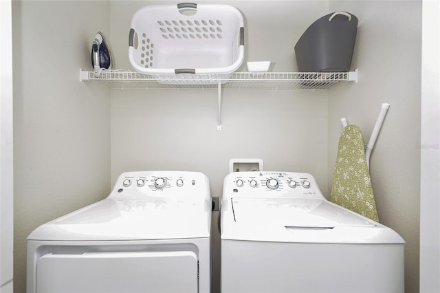 laundry area with washer and dryer and washer hookup