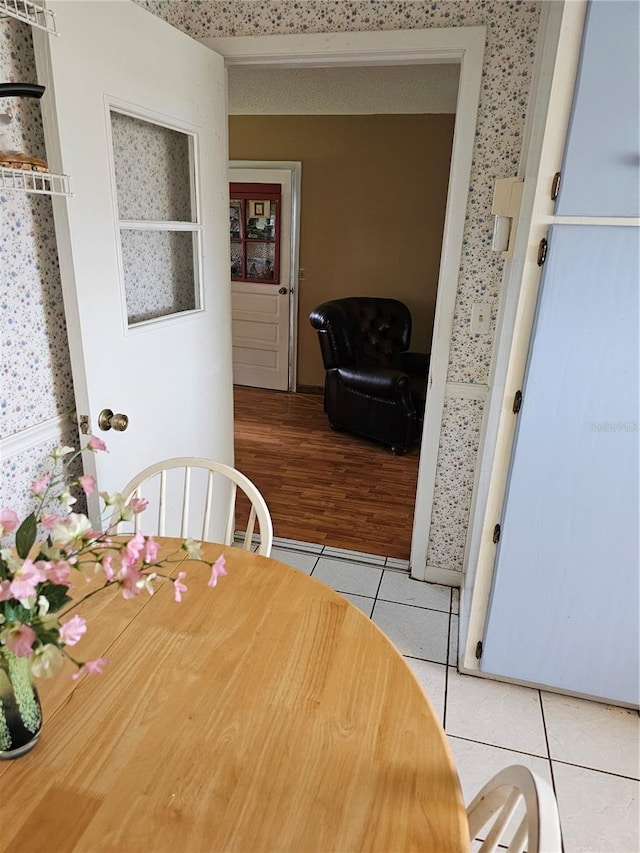 dining room with light wood-type flooring