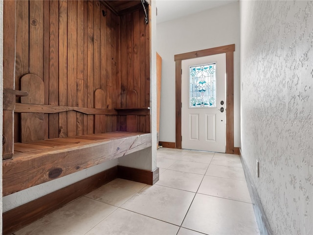 mudroom featuring light tile patterned floors