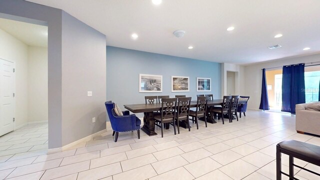 view of tiled dining area