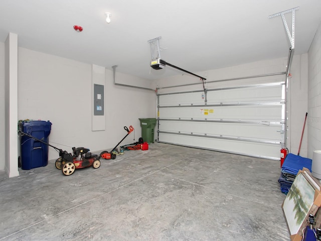 garage featuring a garage door opener