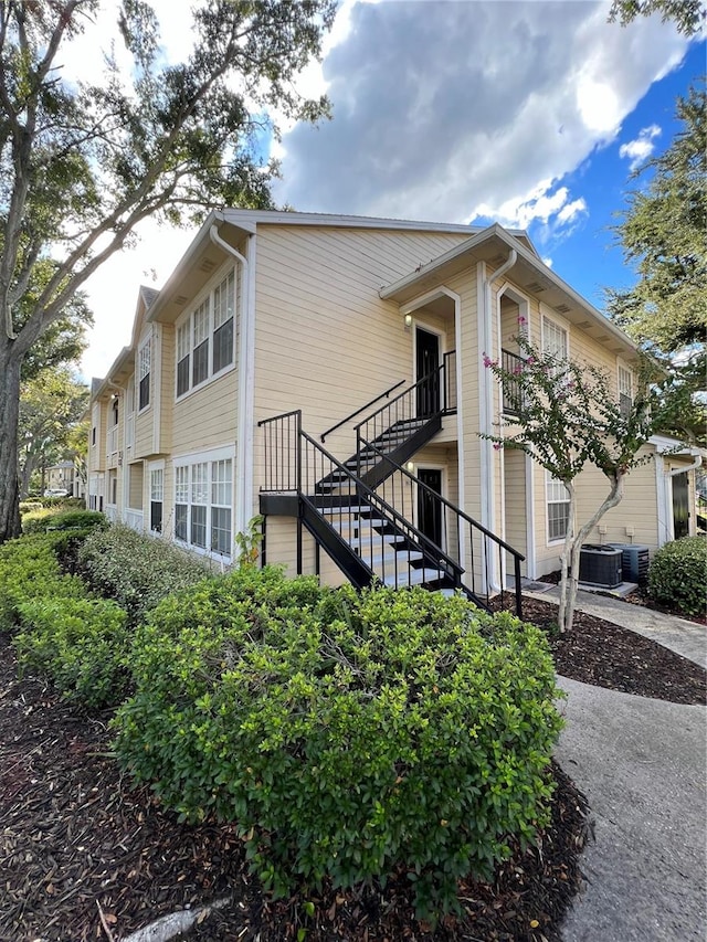 view of front of house with central AC unit