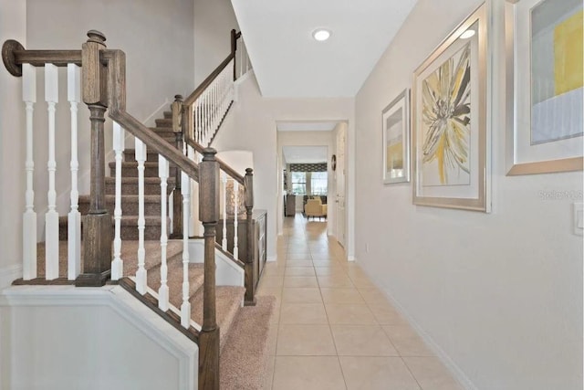 view of tiled entrance foyer