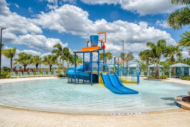 view of play area featuring a gazebo