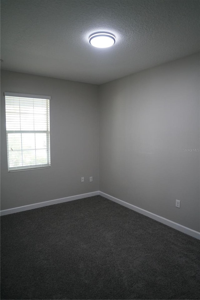 carpeted spare room featuring a textured ceiling