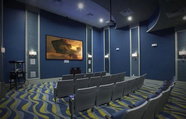 view of carpeted cinema