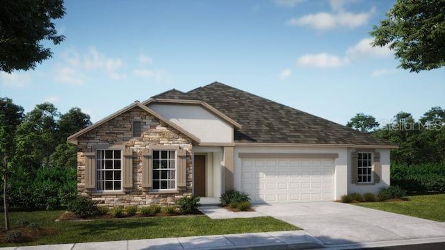 view of front facade featuring a garage