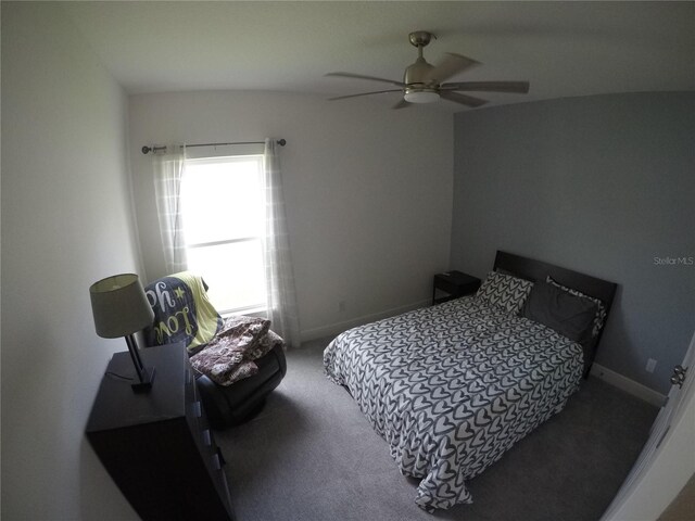 bedroom with carpet and ceiling fan