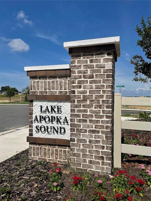 view of community sign