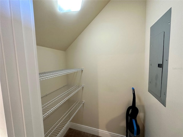 pantry with electric panel