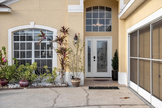 view of exterior entry with french doors