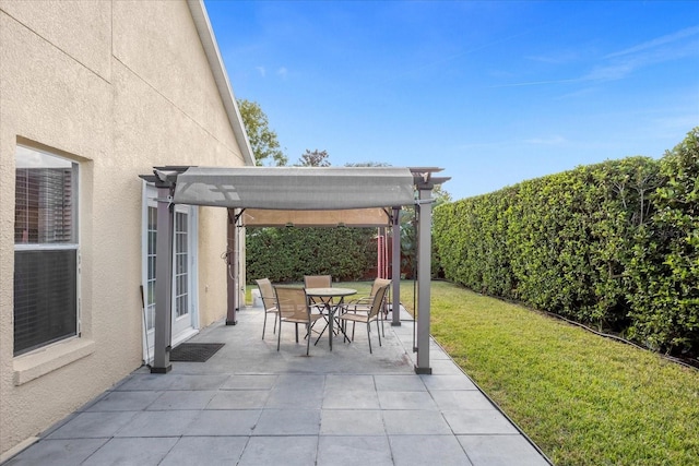 view of patio / terrace featuring a pergola