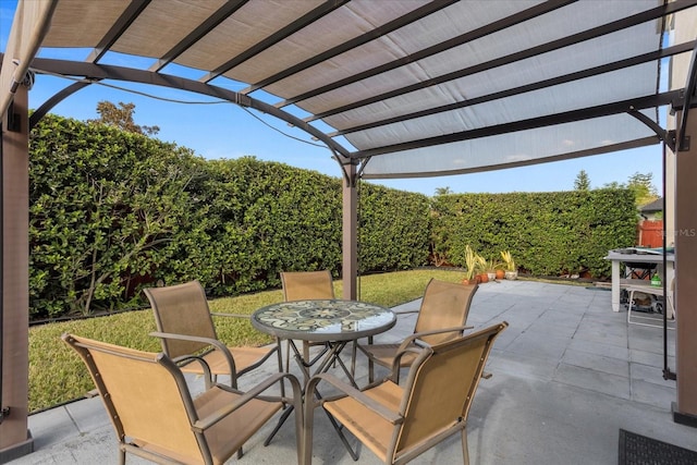 view of patio with a pergola