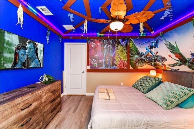 bedroom featuring light wood-type flooring