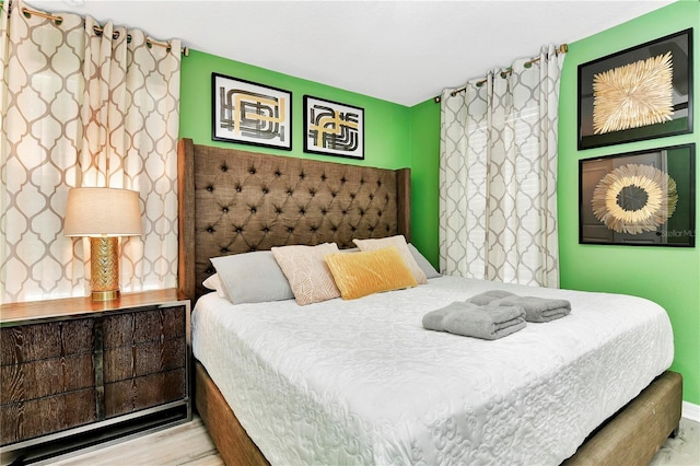 bedroom featuring light hardwood / wood-style floors