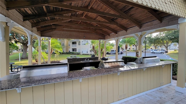 view of patio / terrace with a gazebo and area for grilling