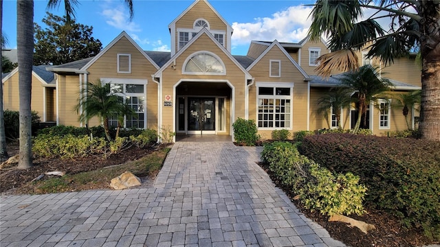 view of front facade with french doors