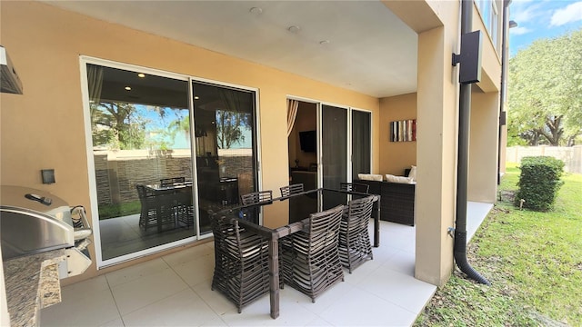 view of terrace with grilling area