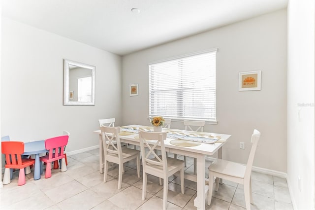 view of tiled dining area