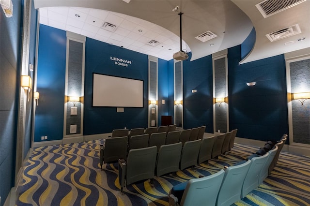 view of carpeted cinema room