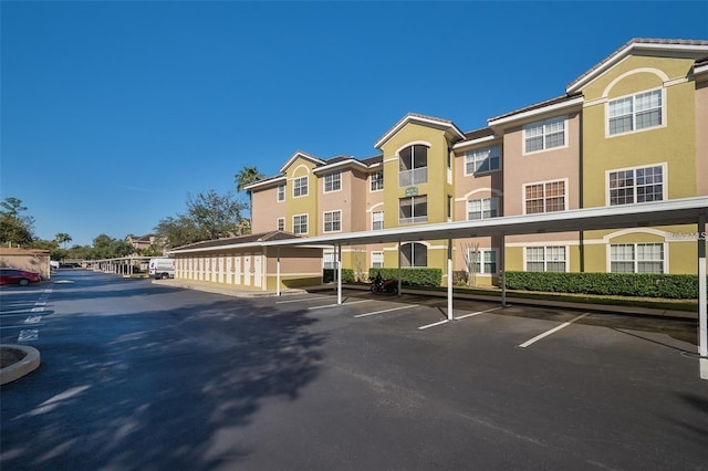 view of covered parking lot