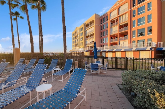 view of patio / terrace featuring fence