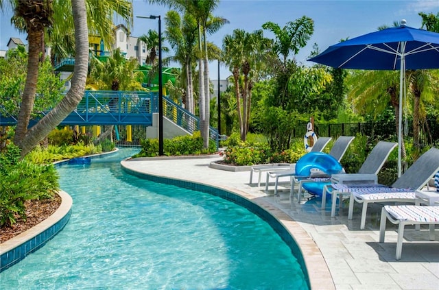 view of pool with a patio