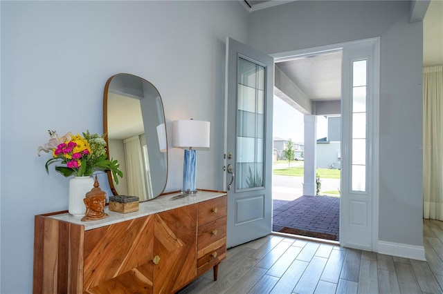 entryway featuring light wood-type flooring