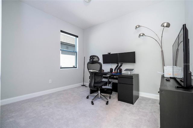 office area with light colored carpet