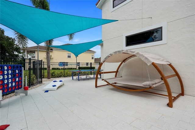 view of patio / terrace featuring a trampoline