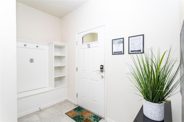 interior space with light tile flooring