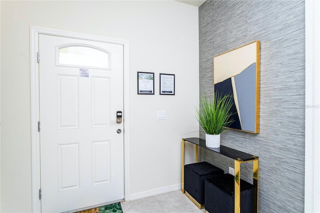 view of tiled entrance foyer