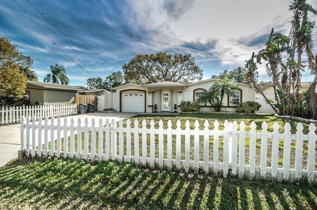 single story home featuring a garage