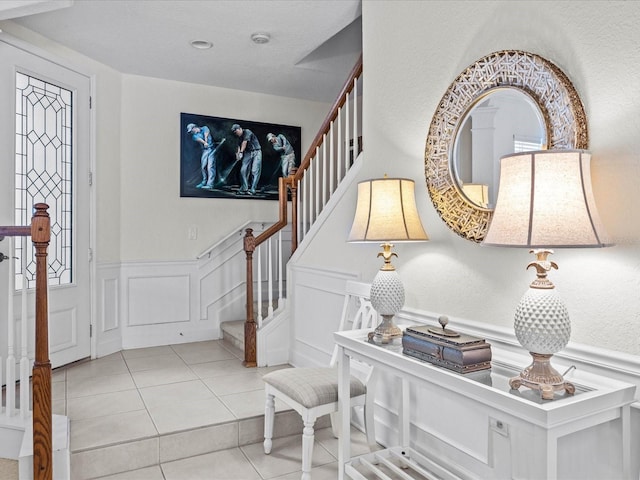 view of tiled entrance foyer