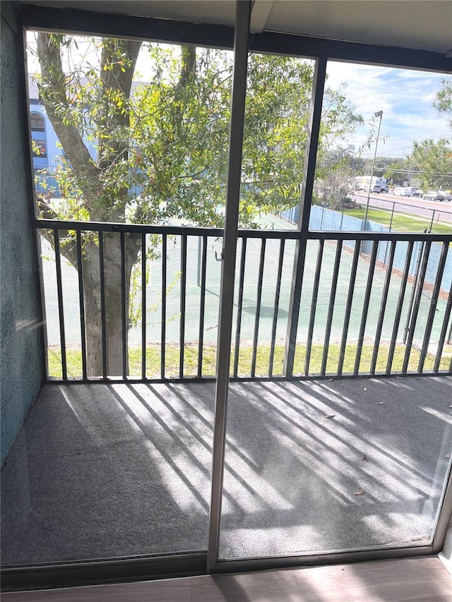 view of unfurnished sunroom