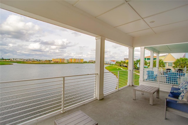 view of patio / terrace with a balcony