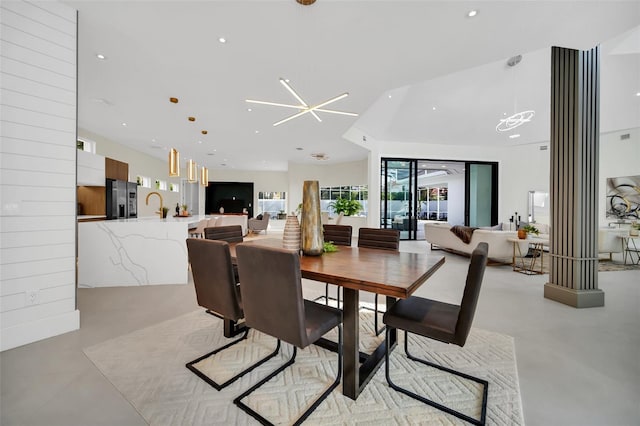 dining room featuring sink