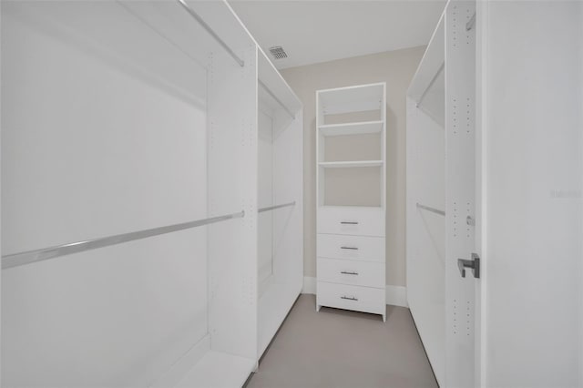 view of walk in closet