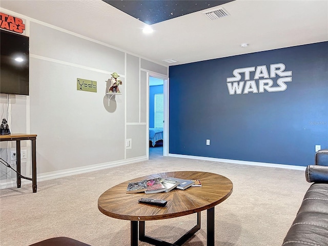 view of carpeted living room