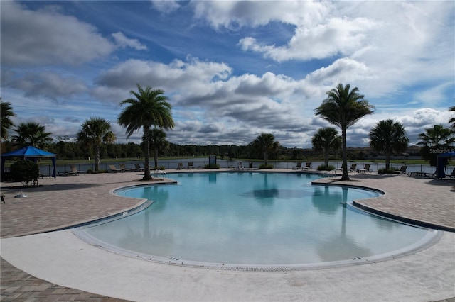 view of pool featuring a patio area