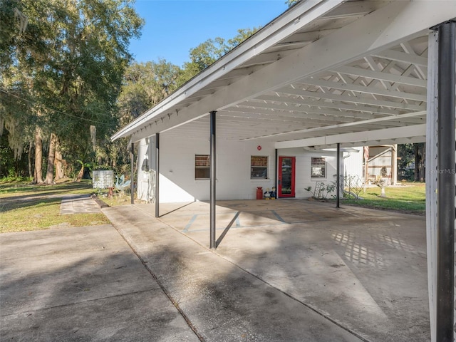 view of patio with an attached carport